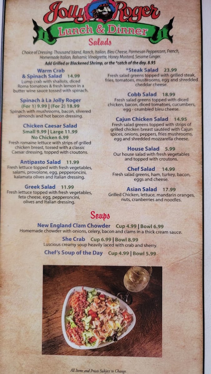 The Jolly Roger Restaurant Menu - Image 3